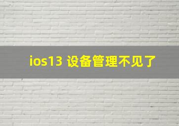 ios13 设备管理不见了